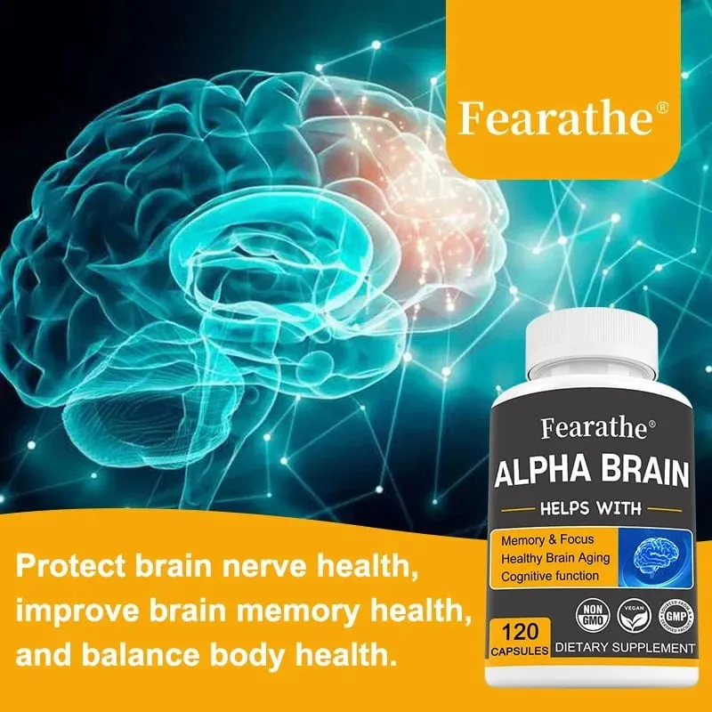 Alpha Brain Nootropics Supplément cérébral pour hommes et femmes – Mémoire Clarté mentale et cognition avec capsules de vitamine B6 Focus — image 4