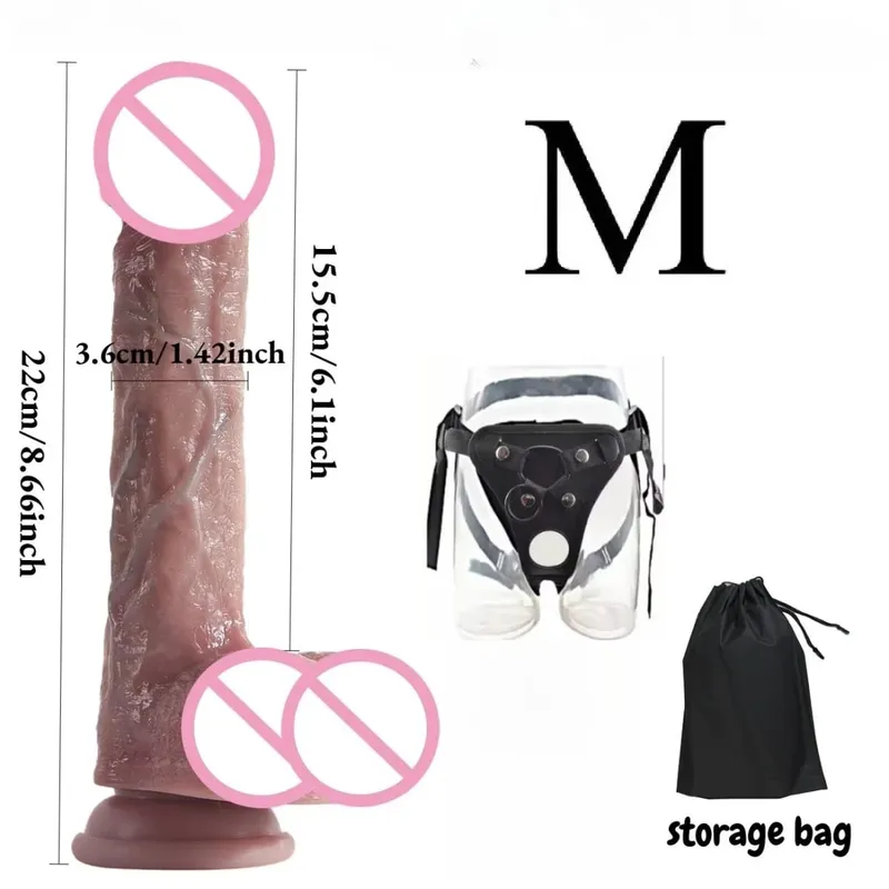 Strap indossabile su vibratori realistici per le donne Stimolazione della vagina del punto G Pene grande Butt Plug Masturbatori anali Prodotti Giocattoli del sesso — image 10