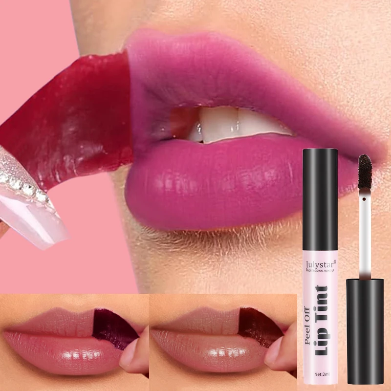 Julystar Peel Off Liquid ลิปสติก 6 สีกันน้ำ Lasting Matte Pink Lip Gloss Moisturizer Tear-off Lip Stain เครื่องสำอางค์แต่งหน้า — image 4