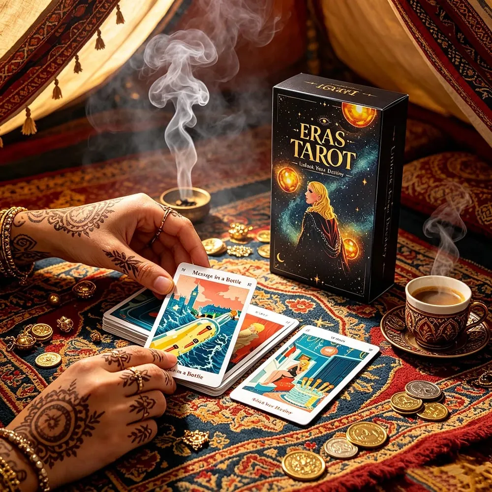 Eras Tarot Deck Starry Galaxy Cosmic Thème Tarot Cartes Mystic Space Witch Divination Jeu de société Destin Lecture Cartes de méditation — image 4