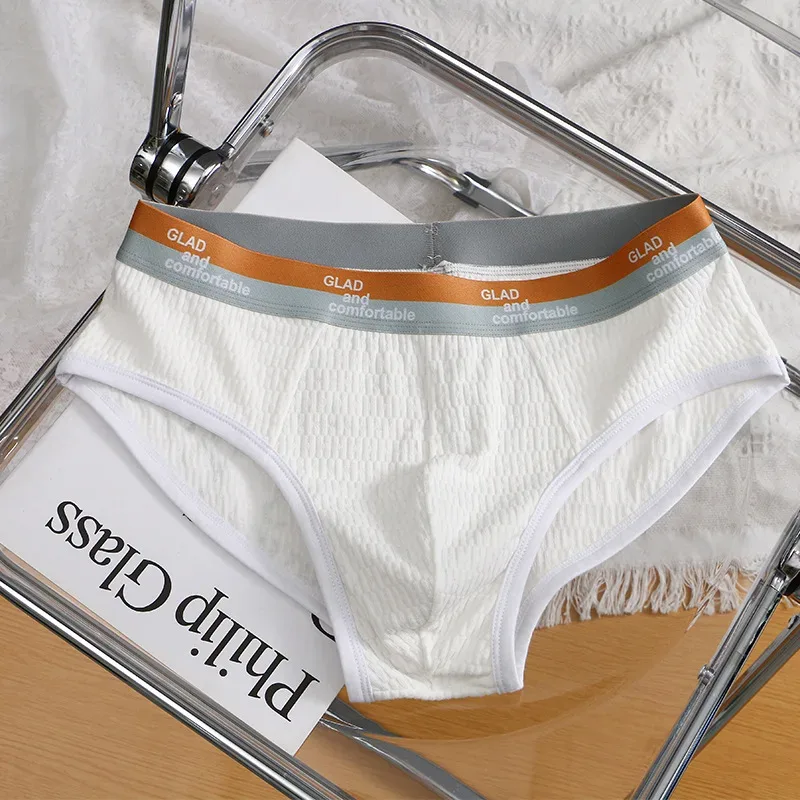 Letnie nowe męskie bawełniane majtki w jednolitym kolorze, minimalistyczna oddychająca cienka bielizna, modne kąpielówki męskie majtki bikini 3256812635450502 — image 19