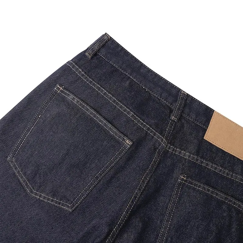Neue Y2K Mann Hosen Vintage Denim Fünf Taste Niet Verstärkt Waschen Gerade Bootcut männer Jeans Casual Streetwear — image 5