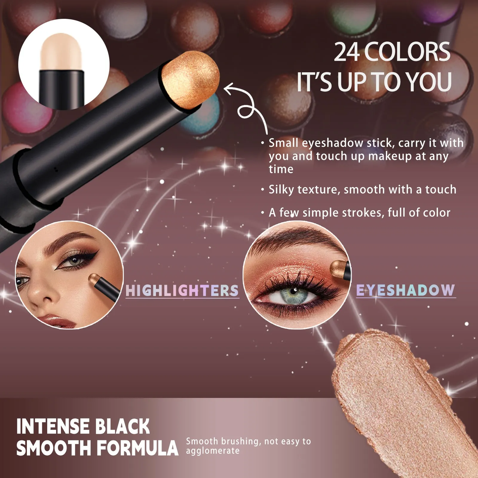 2 en 1 fard à paupières rouge à lèvres bâton crayon imperméable paillettes éclaircir mat ombre à paupières maquillage Pigment fard à paupières stylo — image 6