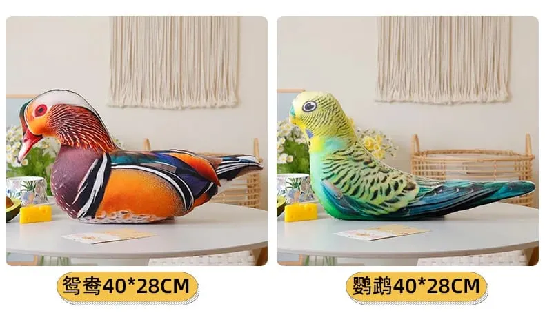 Simulation 3D Printed Animal Pillow Lifelike Parrot Goose Duck Pigeon Pheasant Cock Stuffed Doll Cute Cushion Toys Home Decor — image 10