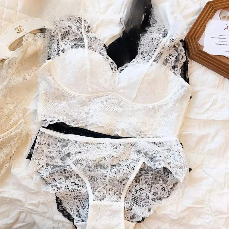Lace Bralette Set - Wireless Anti Sagging Bra Adjustable Breathable Lingerie No Underwire Comfort Thin Sexy Everyday Wear — image 9
