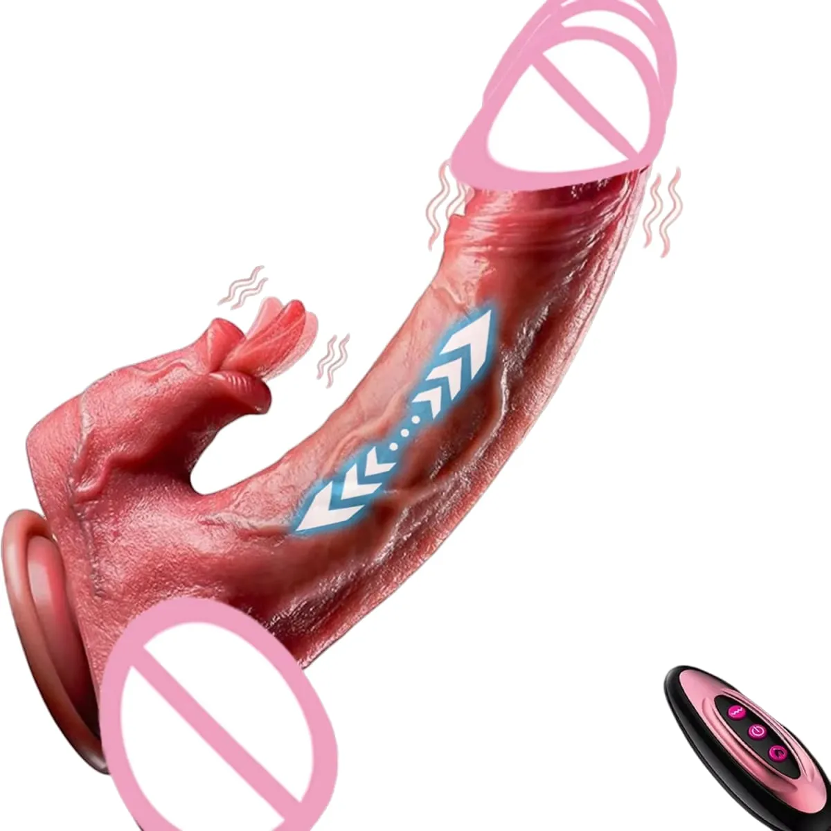 4 in 1 Stoßdildo-Vibrator, Fernbedienung, Heizung, Zunge lecken, Klitoris, G-Punkt, Schwanz, Sexspielzeug, Vagina, erwachsene Frau, Sex-Shop — image 1