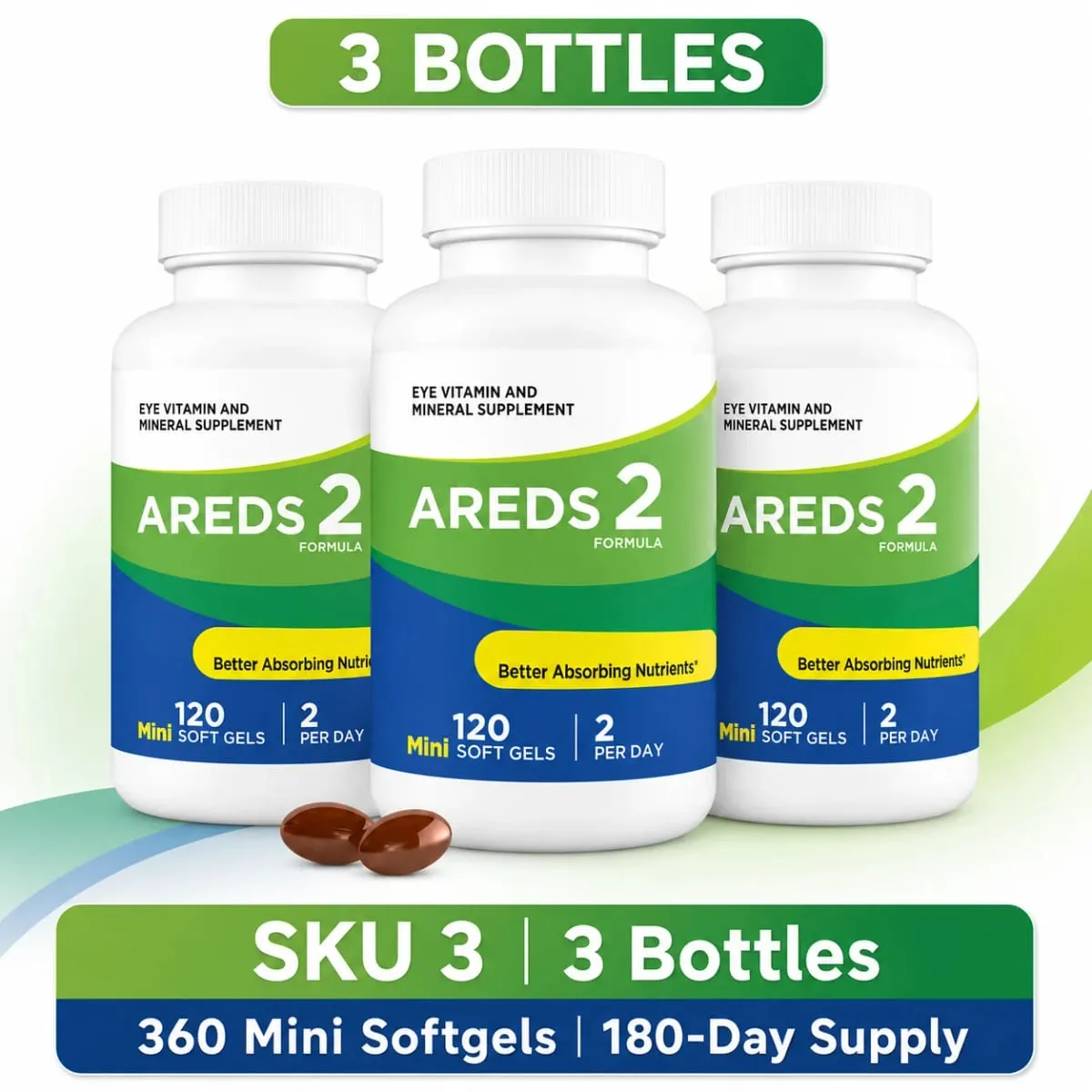 Integratore vitaminico per gli occhi in 2 formule con luteina zeaxantina vitamina C E zinco e rame 120 mini capsule molli per la salute della vista — image 9