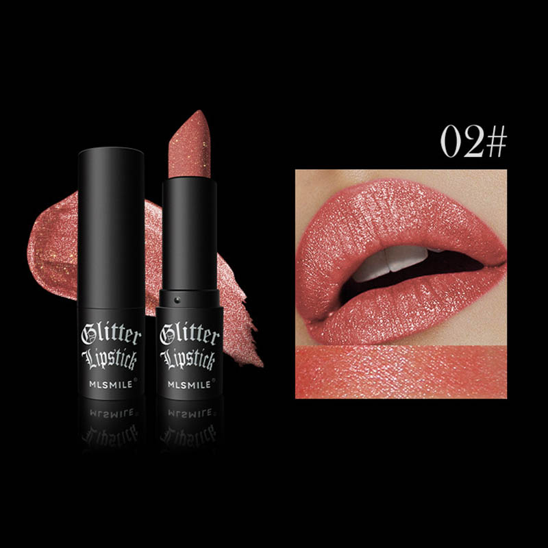 Rossetto glitterato 6 colori Impermeabile a lunga durata Diamante Rossetto metallizzato perlescente Lucidalabbra nero Labbra da donna Trucco cosmetico — image 13