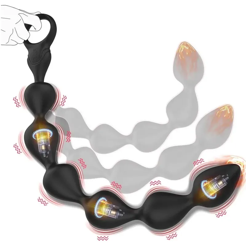 Analvibrator, Prostata-Massagegerät, Analperlen, Kugeln, Buttplug, weiches Silikon, gut für Männer, Erwachsene, Sexspielzeug für Mann und Frau