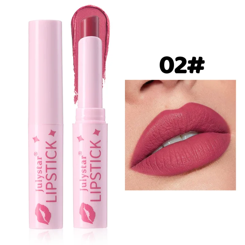 Brauner, mattierter Samt-Lippenstift für Make-up, 8 Farben, wasserfest, matt, Konturtönung, Lippenstift-Stift, langlebig, sexy, rosa, rote Lippenglasur