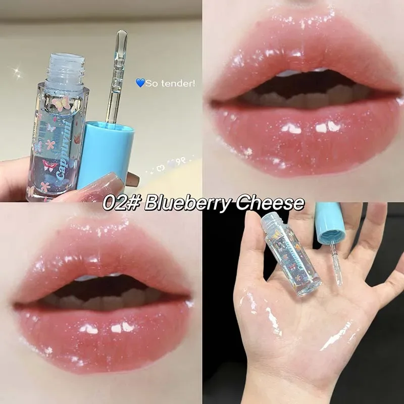 Pelembap Air Lip Gloss Ringan Berkilau Transparan Jeli Cermin Lip Glasir Jernih Hidrasi Menepuk-nepuk Lip Gloss Riasan — image 8