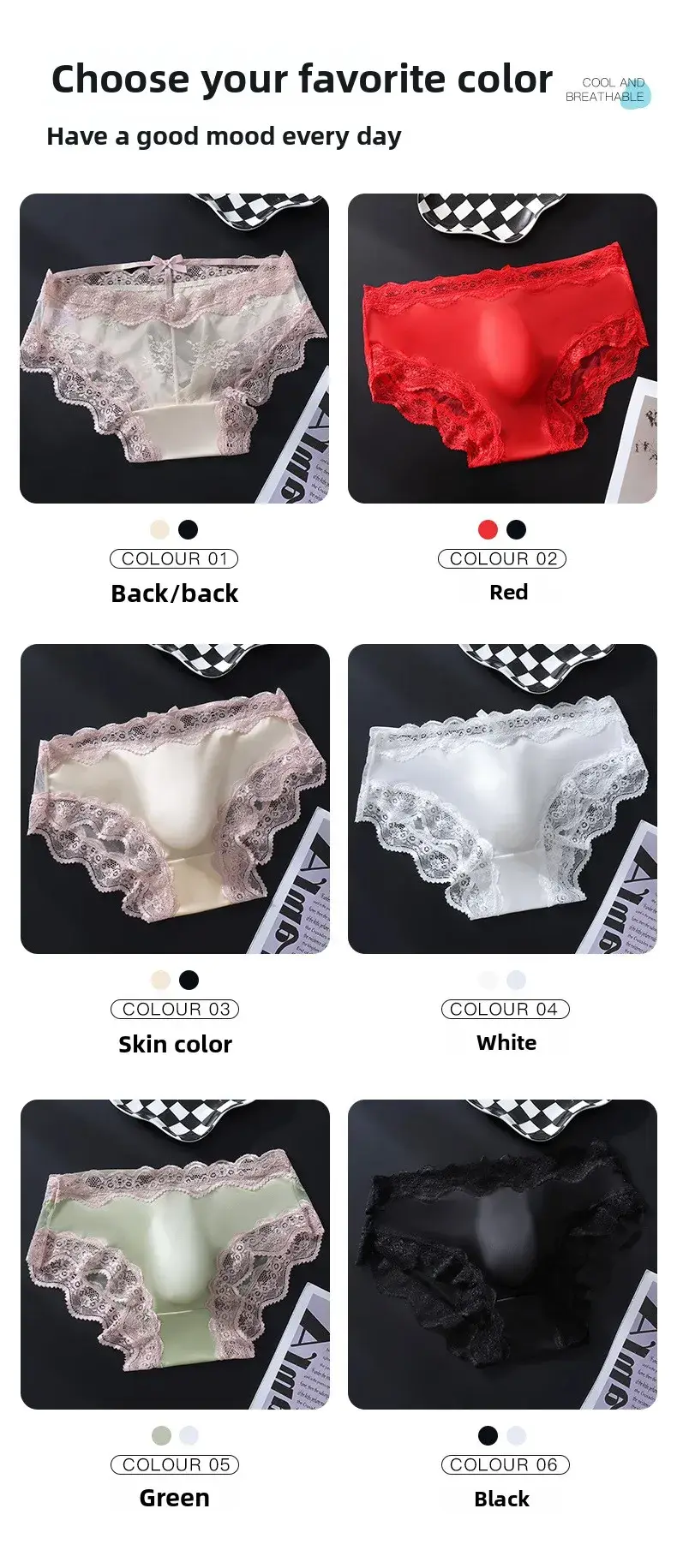 3 Pack Male Full Lace Side Briefs Ice Silk Satin 3D Molded Pouch Mid Rise Soft Smooth Men Underpants — image 6