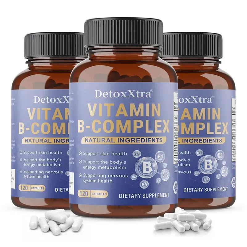 Le capsule del complesso di vitamina B alleviano lo stress, il metabolismo energetico, il sistema nervoso e il benessere immunitario, supportano le capsule vegetali — image 9