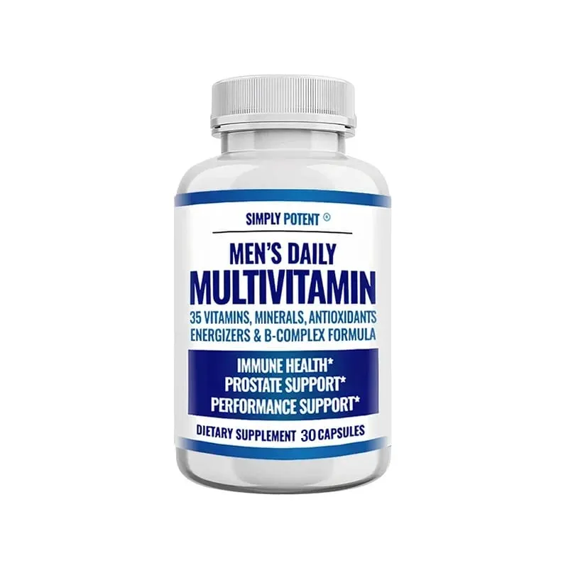 Multivitamin Harian Pria untuk Metabolisme Konsentrasi Energi Prostat Vitamin Imunitas: A C D E (B1 B2 B3 B5 B6 B7 B9 B12)