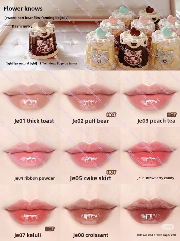Flower Knows Sweetie Bear Lipstick Mini Setting Powder Eyebrow Set LongLasting Waterproof Smudge Proof — image 6