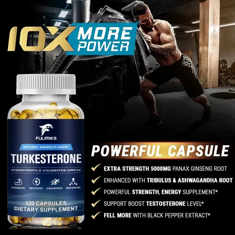 Turkesterone - 에너지 부스트 지구력 향상 에너지 및 근육 건강 지원 - 건강 보조 식품 - 120 캡슐 — image 3