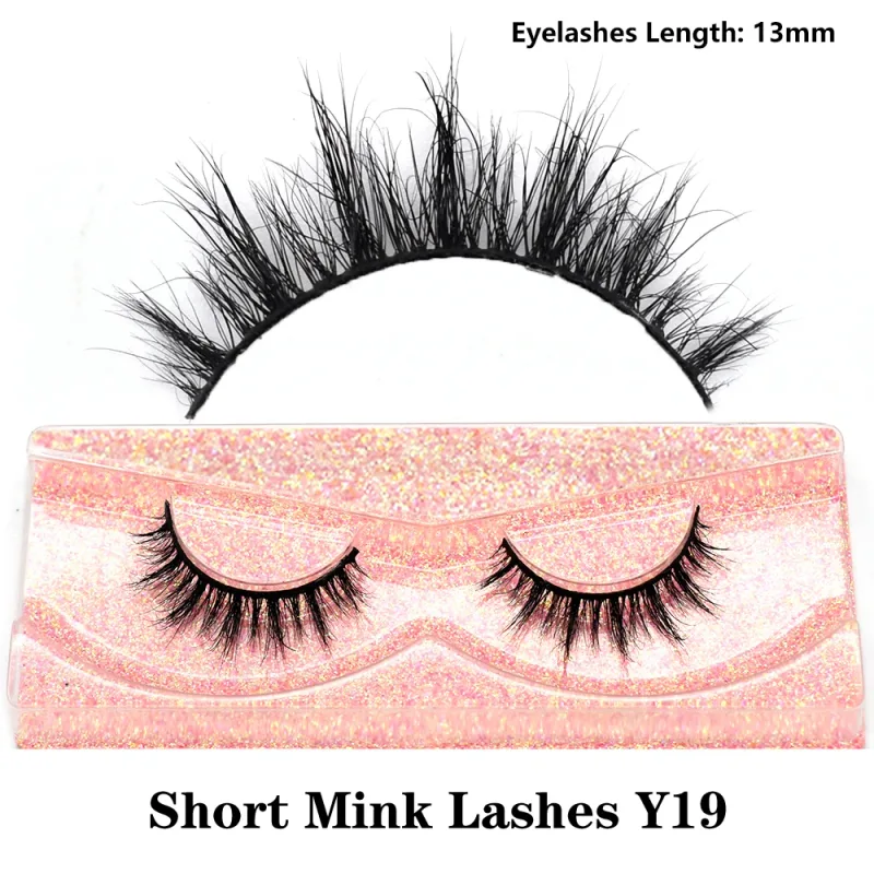 Mink จริงปุยสั้น Eye Lashes Extension Wispy นุ่มธรรมชาติขนตาปลอมสั้นสวมใส่ทุกวัน Full Strip Lashes แต่งหน้า — image 28