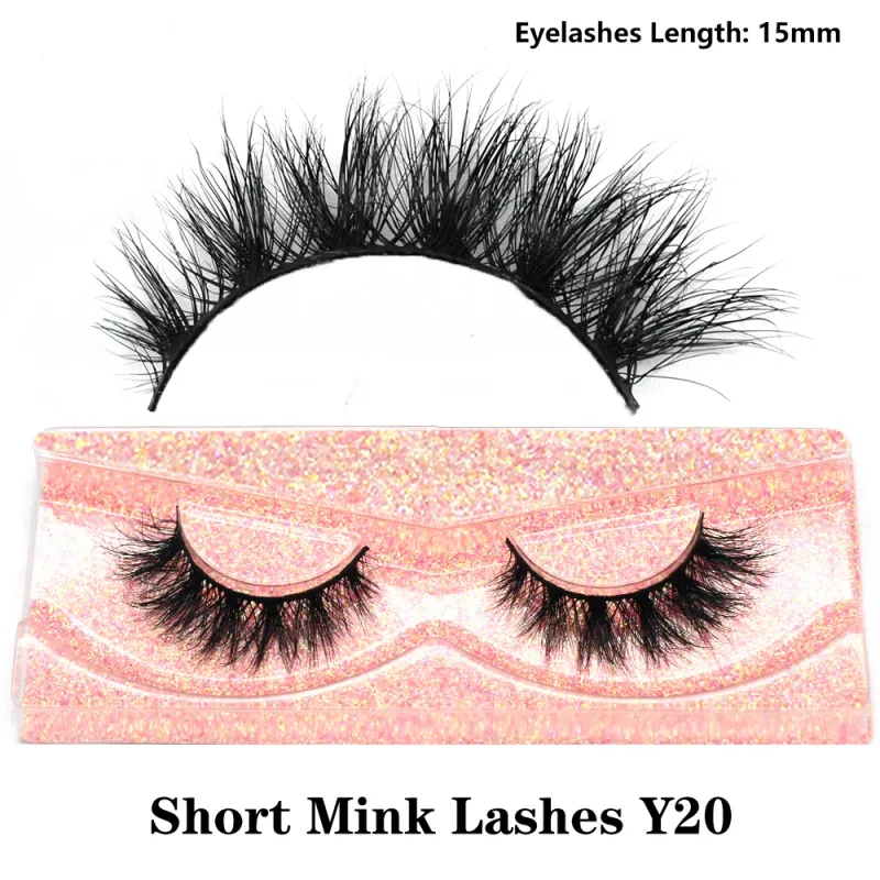 Mink จริงปุยสั้น Eye Lashes Extension Wispy นุ่มธรรมชาติขนตาปลอมสั้นสวมใส่ทุกวัน Full Strip Lashes แต่งหน้า — image 22