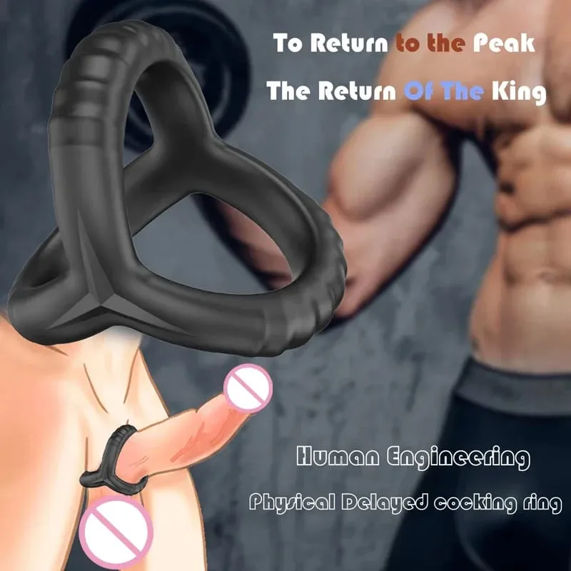 Sort silikone Cockring Forsinkelse Ejakulation Sædlås Ring Genanvendelig Cockring Mænd Penisring Sexlegetøj til par Sexbutik — image 3