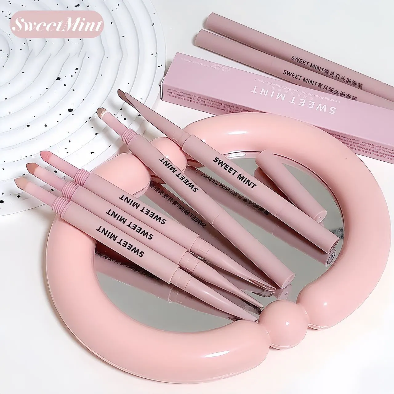 Sweetmint Menisk Double-ended Silkworm Eyemakeup Fremhæv naturligt lysnende Langtidsholdbar øjenmakeup Two-in-One — image 6