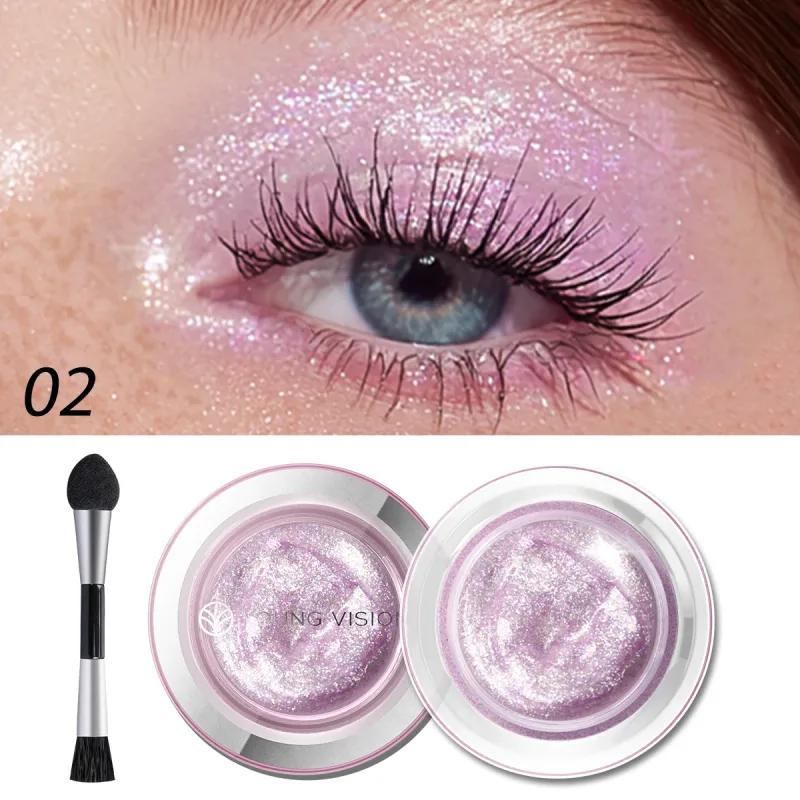 1 pièces surligneur liquide ombre à paupières imperméable Non gras longue durée surbrillance et ombre à paupières fumée avec pinceau de maquillage — image 3