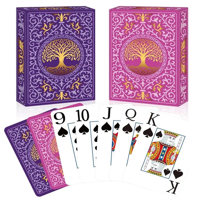 ไพ่ 2 แพ็ค | ไพ่พิมพ์ใหญ่ | ง่ายต่อการสับไพ่โป๊กเกอร์พรีเมี่ยมสำหรับเกมไพ่ Family Game Night Table M
