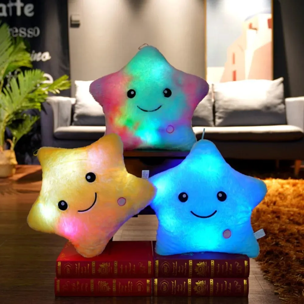 Cute LED Electronic Star Plush Toy Star Soft LED Star Doll Laruang Dekorasyon sa Bahay Mga Laruan ng Baby Kid Soft Star Pillow — image 2