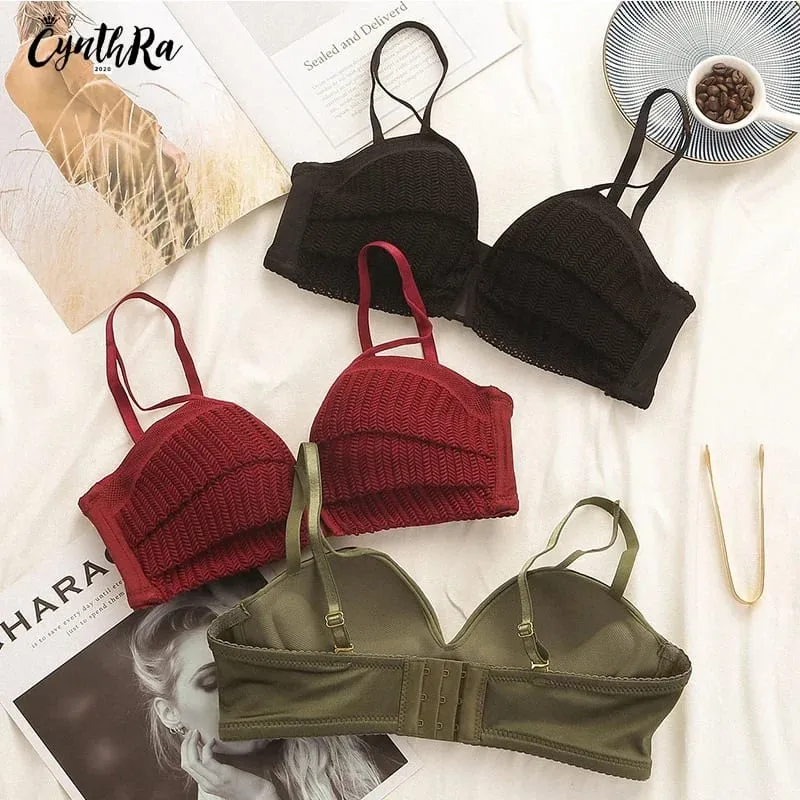Lingerie Set Female Deep V Sexy Thick Wireless Seamless Push Up Comfort Bra And Panty Set Breathable Underwear For Women — image 4
