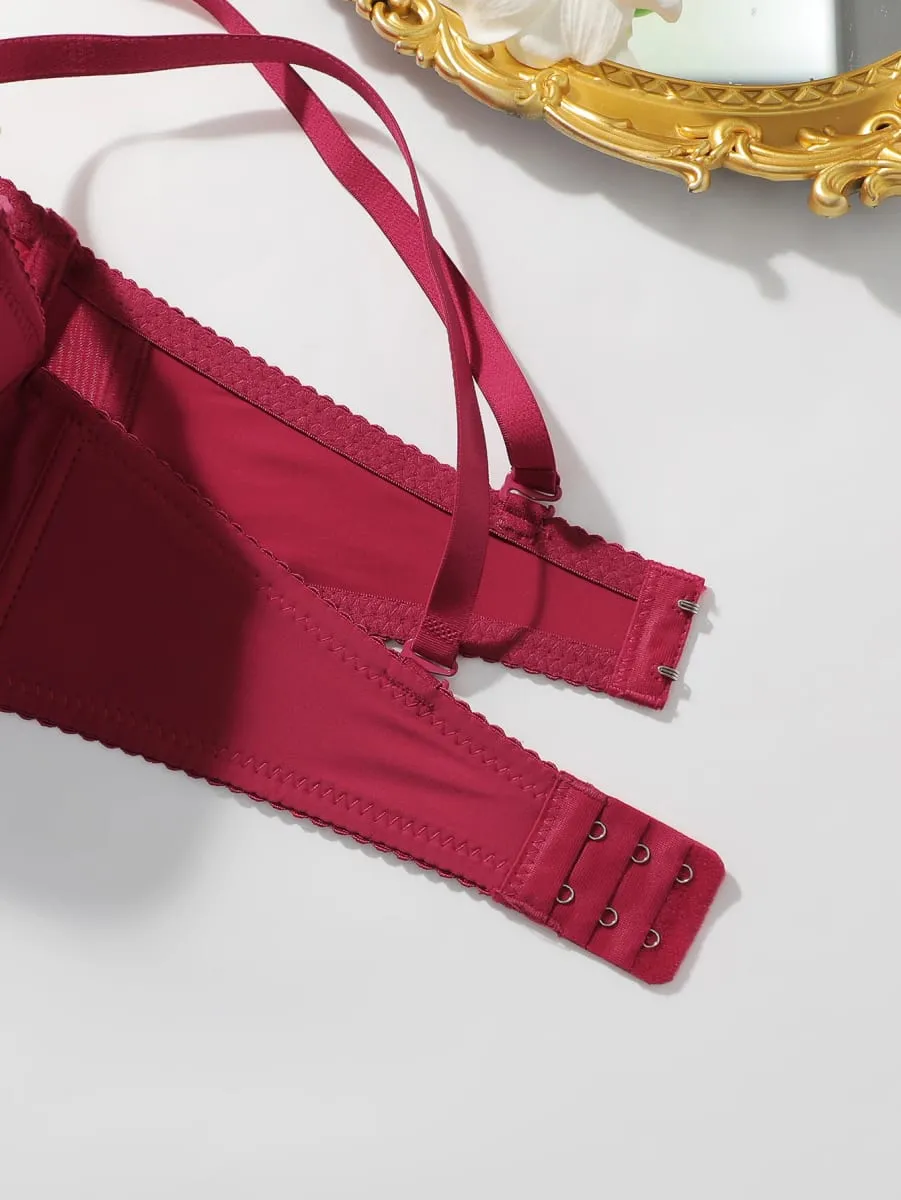 2 แพ็คผู้หญิง Underwire Bra ชุด Push Up เสื้อยืด Bras กับกางเกงเซ็กซี่และสบายทุกวันชุดชั้นใน