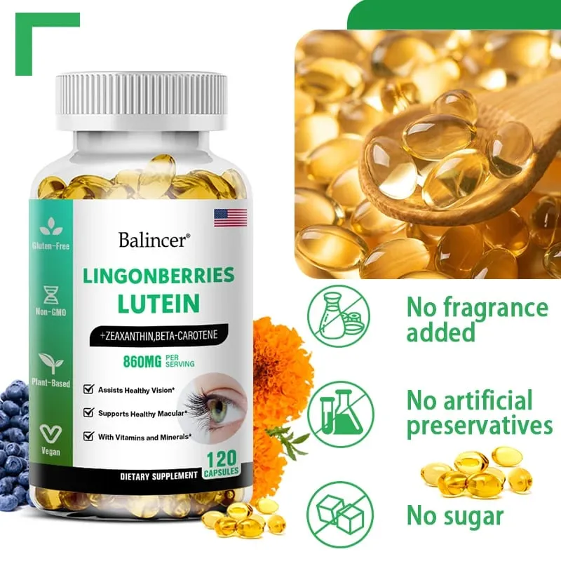 Balincer Vision Support - with Lutein Zeaxanthin and Vitamins - Eye Health Supplement for Healthy Vision - 120 Capsules