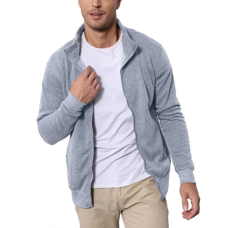 Nowa męska bluza dresowa bluza z kapturem bluza męska bez kaptura z kurtką zapinaną na zamek Outdoor Sport lekka odzież uliczna M-3XL