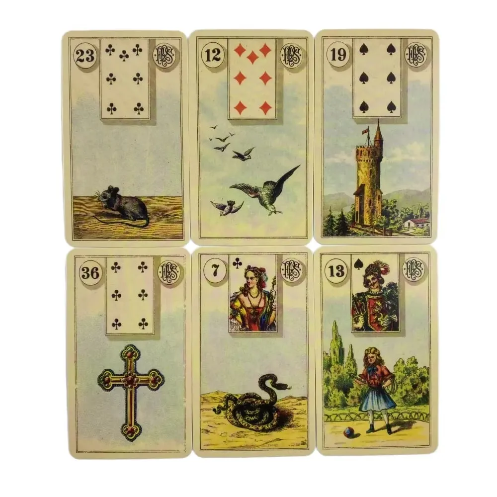 36 Arte a colori Gioco di carte Divinazione Tarocchi Tableau Grand Tableau Lenormand Panno Grand Tableau Leno — image 6