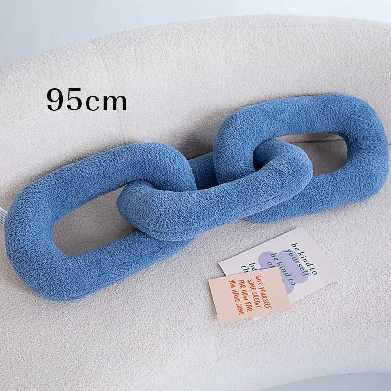 60-95CM Kreativní železný řetízek a uzlový polštář Vycpaný měkký polštář na pohovku Nordický styl Domácí plyšová dekorace Nepravidelný tvarovaný plyš — image 22
