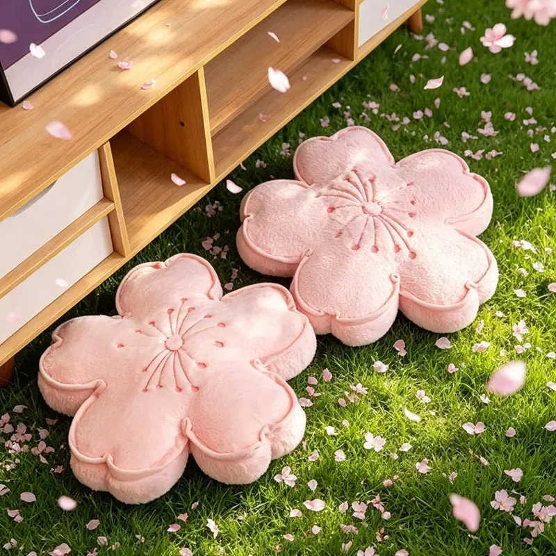 Cuscino in peluche con fiori di ciliegio Cuscino imbottito con fiori Cuscino per divano Squishy Decorazioni per la casa Cuscino per pisolino pomeridiano Regali di compleanno — image 5