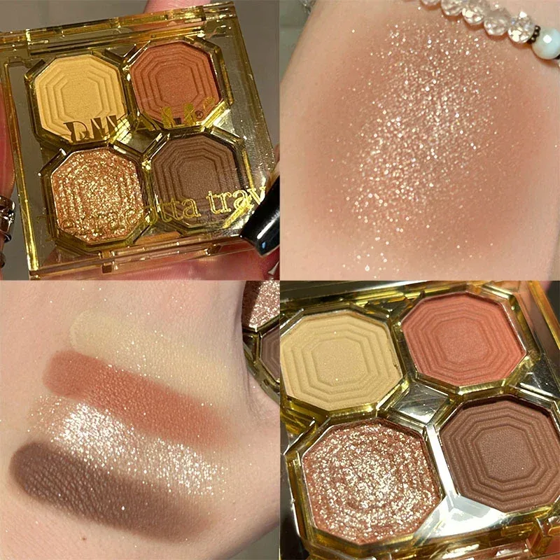 3/4 Colors Milk-Tea Eyeshadow Palette Professional Highlight Shimmer Brightening Long Lasting Eye Shadow Eye Makeup Eye Cosmetic — image 22
