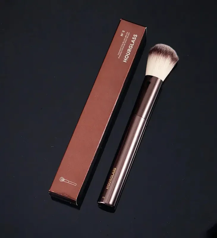 1pc Hourglass Powder Contour Berus solek Pemerah Pipi Bedak Berus solek pemegang logam Concealer Bronzer high end dengan kotak — image 25