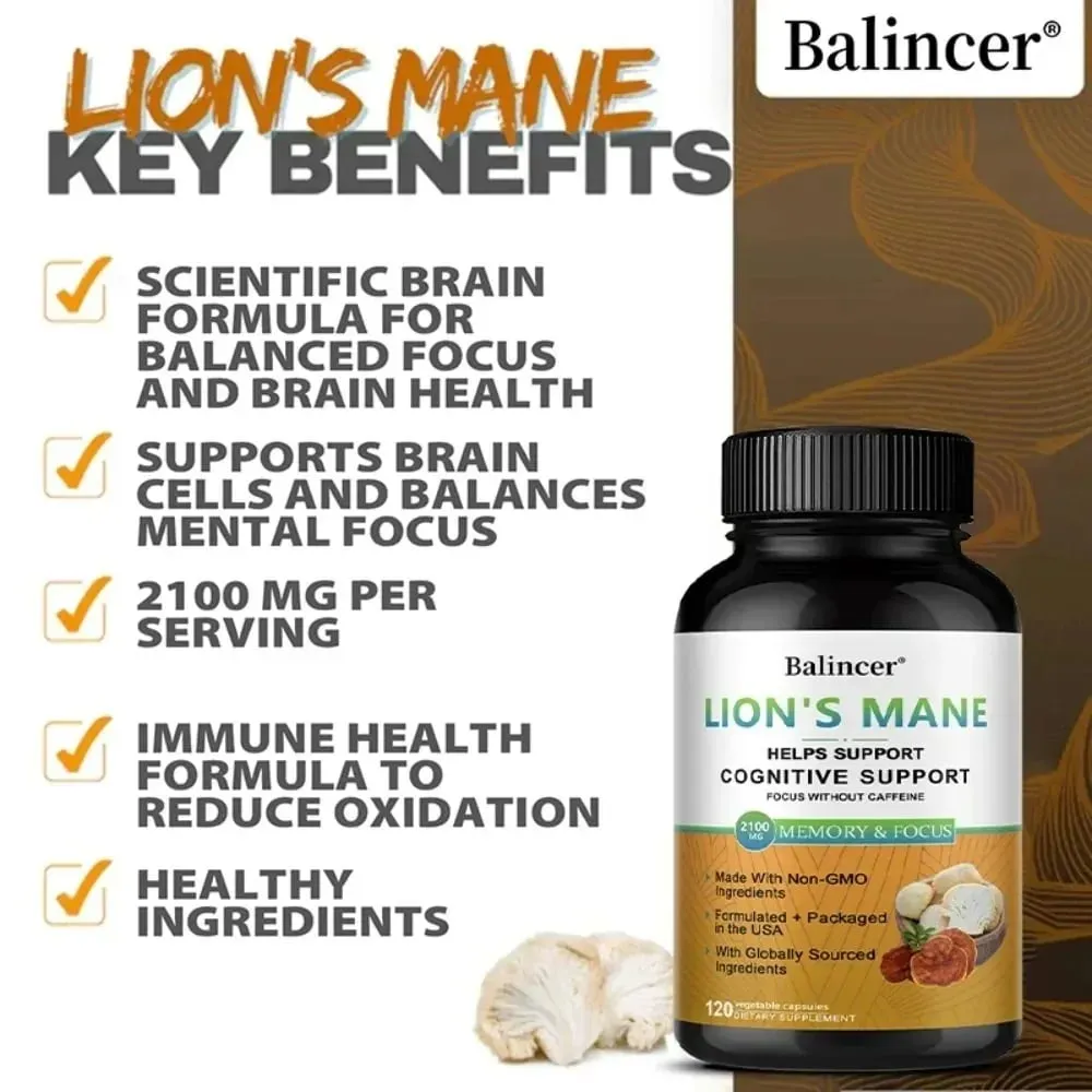 Lion's Mane Mushroom Supplements - Supports Brain Health Cognitive Clarity Improved Focus and Enhanced Energy — image 5