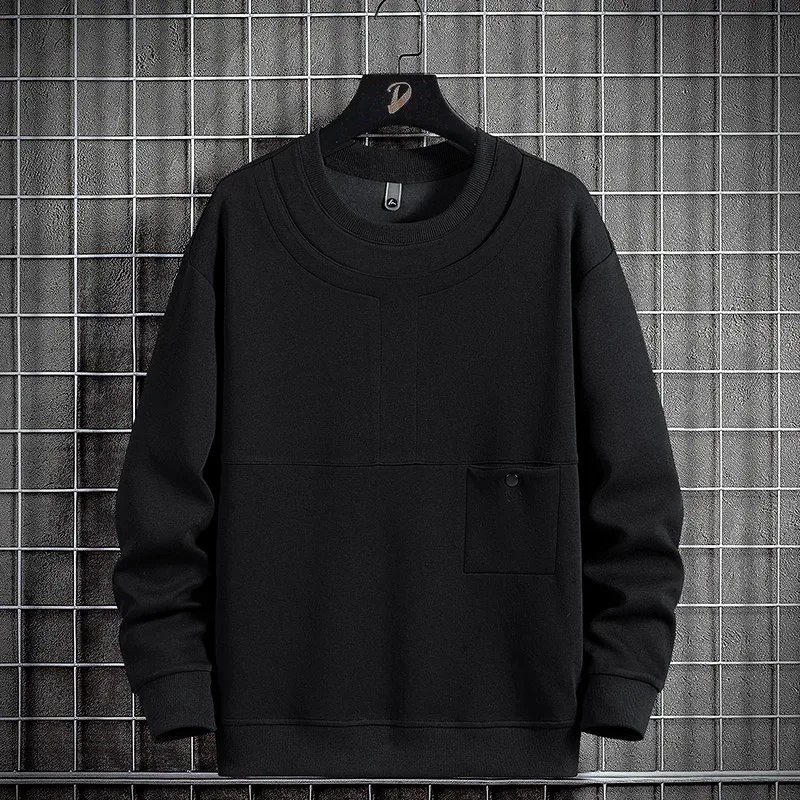 2024 Spring Men Stripe Sweatshirt Cotton Oversized Hoodies Men Long Sleeve O-Neck Pullovers Male Streetwear Fashion Tops 6Xl 8Xl — image 1