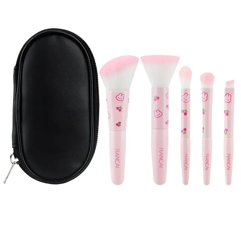 5 Keping Set Berus Mekap Padat Comel Dengan Berus Premium Sarung untuk Alat Kecantikan Aplikasi Pemerah Mata Bedak Tanpa Cacat — image 12