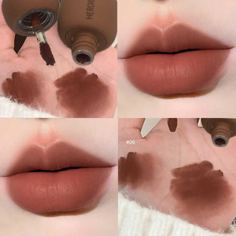 Herorange – boue à lèvres mate en velours, pigment riche, sans transfert, longue durée, lisse, Non sèche, éclaircit la peau, usage quotidien — image 12