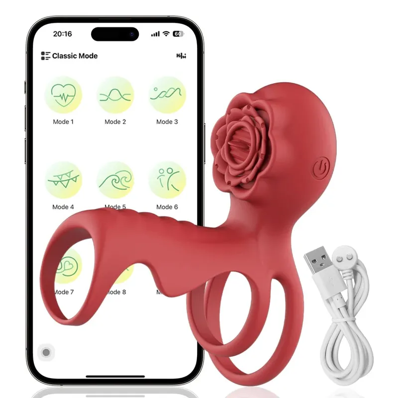 APP Control טבעת זין רוטטת טבעת לפין לגברים דגדגן ממריץ ויברטור לנשים עיכוב שפיכה צעצוע מין לזוגות — image 10