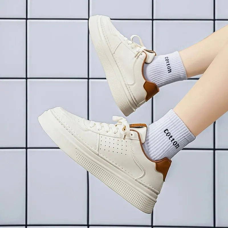 Männer Casual Sneakers Atmungsaktive Trendy Paarung Weiß Bequeme Rutschfeste Tägliches Gehen Dicke Sohlen Höhe Zunehmende Sportschuhe — image 7