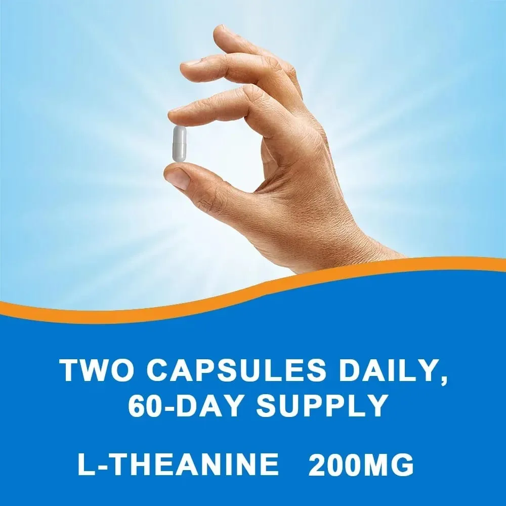 L-teanina 200 Mg Integratore di teanina extra forte – Supporto per concentrazione e rilassamento Miglioramento del sonno Non OGM e senza glutine — image 6