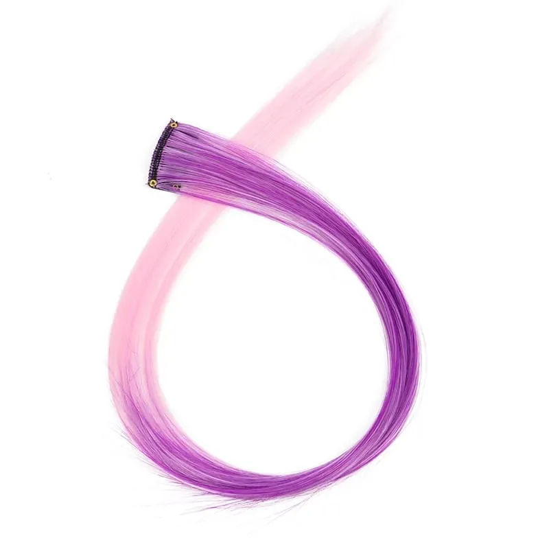Clip sintetica lunga dritta da 22 pollici nelle estensioni dei capelli Posticci ad alta temperatura Colori arcobaleno Accessori per capelli per le donne — image 33
