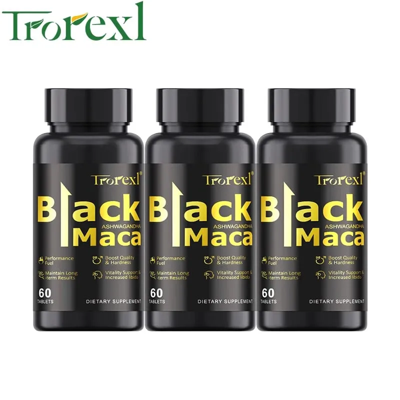 有機黒マカの丸薬 60 錠男性強化サプリメントサイズの改善持久力健康的なエネルギーを促進 — image 9