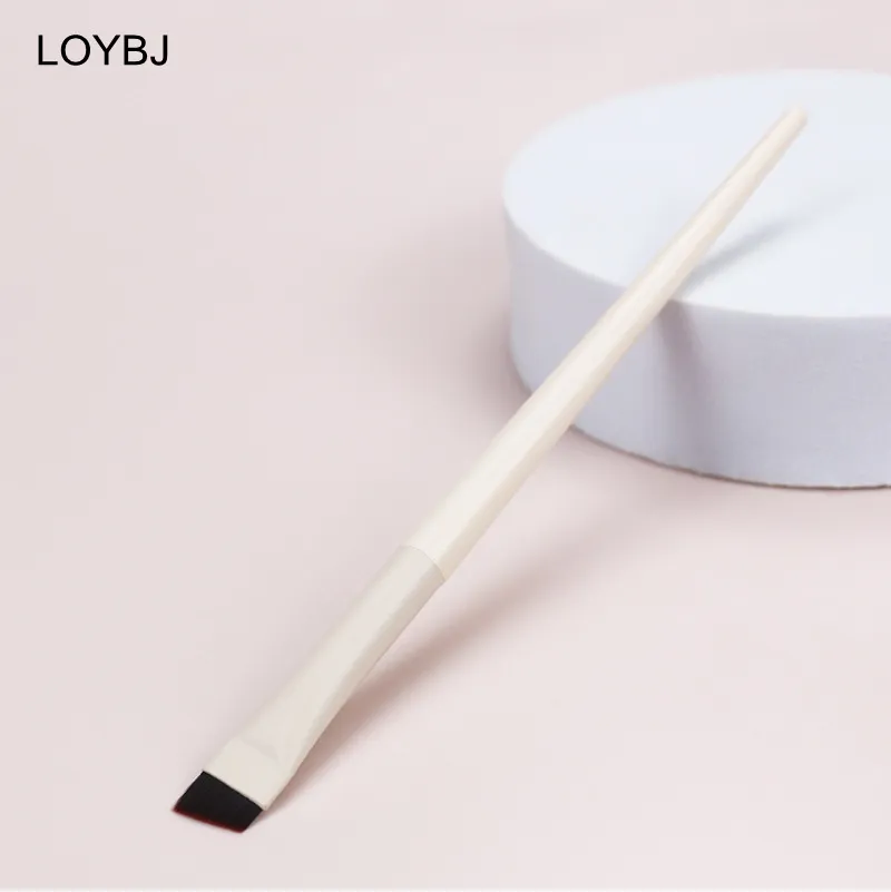 Upgrade Blade Sada štětců na oční linky Ultra tenký jemný úhlový plochý štětec na obočí pod očima Přesné štětce na detaily Ivory — image 4