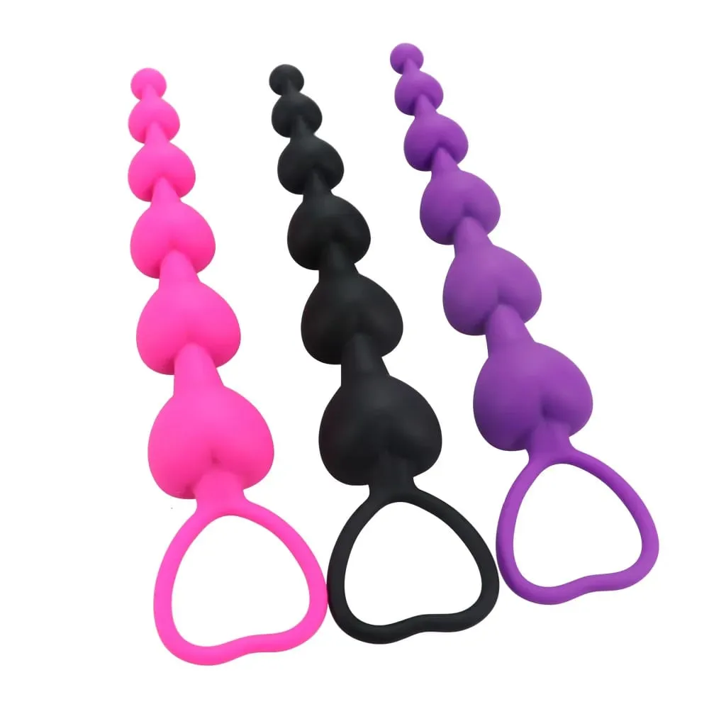 Perline anali super lunghe Plug anale Massaggio prostatico Big Butt Plug Palline vaginali Stimolazione anale Tirare tallone Dildo Giocattolo del sesso anale profondo — image 3