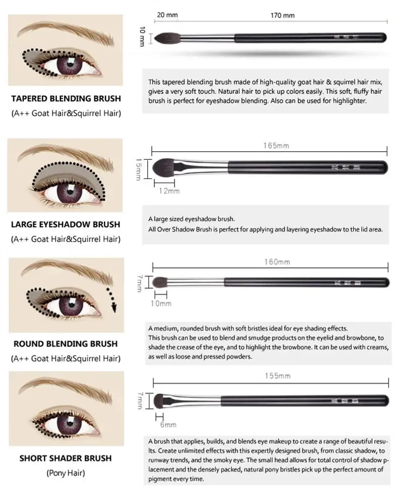 Profesionální sada štětců na make-up 6 ks All-Over Shadow Cheek Brush Powder Blending Beauty Cosmetics Blender Tool — image 3