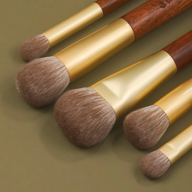 Weasel – pinceau de maquillage professionnel en poils de chèvre, pour fond de teint liquide, Blush, fabriqué à la main, manche court en bois de rose, 1 pièce — image 4