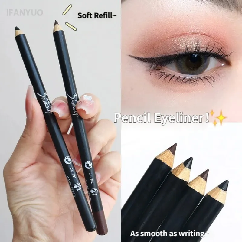 1/12 Stück wasserfester schwarzbrauner Eyeliner-Stift, wischfest, langlebig, anfängerfreundlich, glatt, hochpigmentiert, Punk-Augen-Make-up — image 5